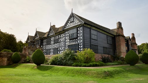 The exterior of Tudor house, Speke Hall in Liverpool